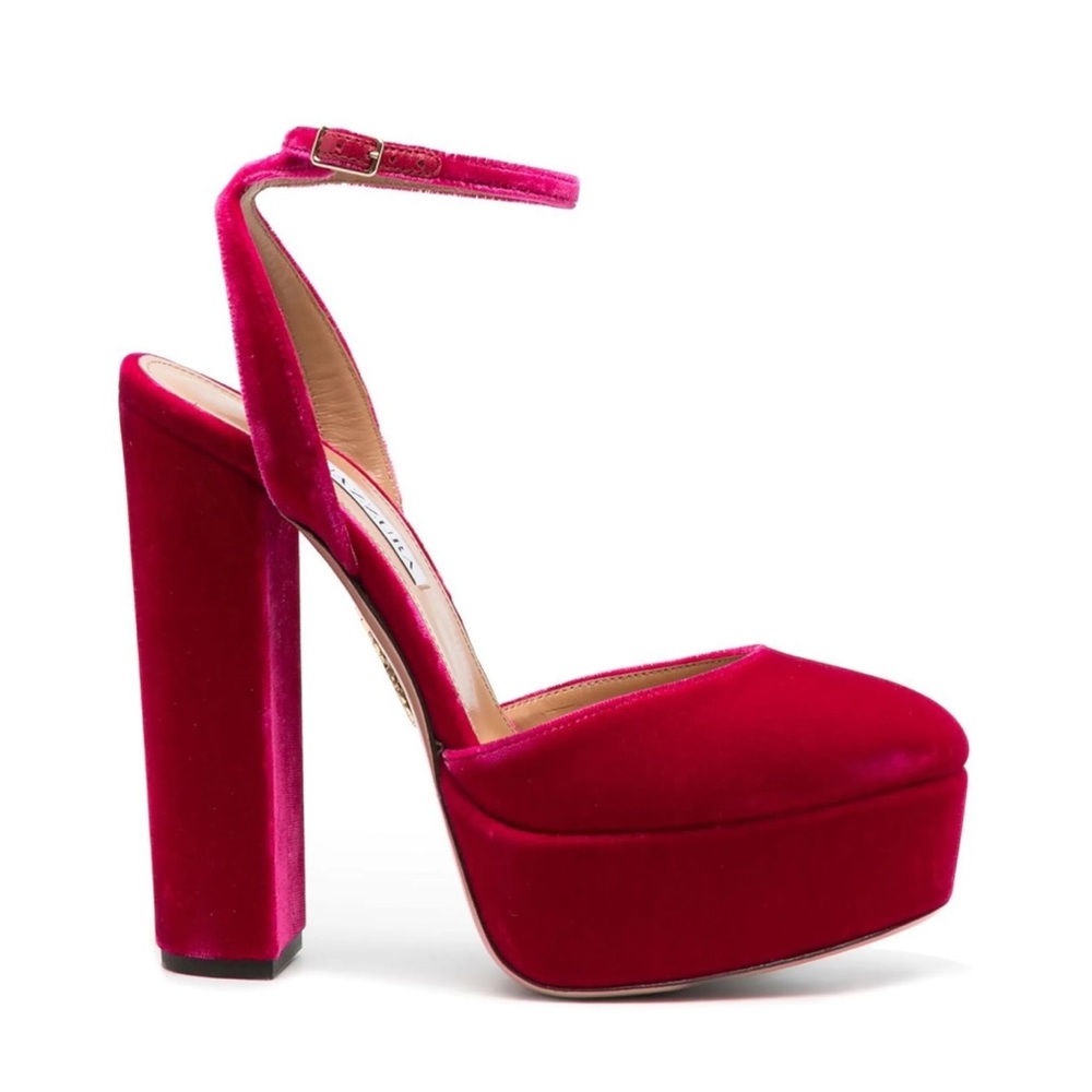 Aquazzura So High Velvet Platform Pumps size EU 38/US 8